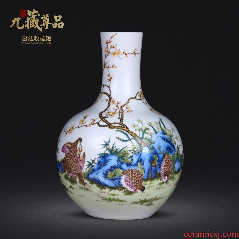 Jingdezhen ceramics hand-painted means safe bamboo vase flower arranging home sitting room manual art handicraft furnishing articles