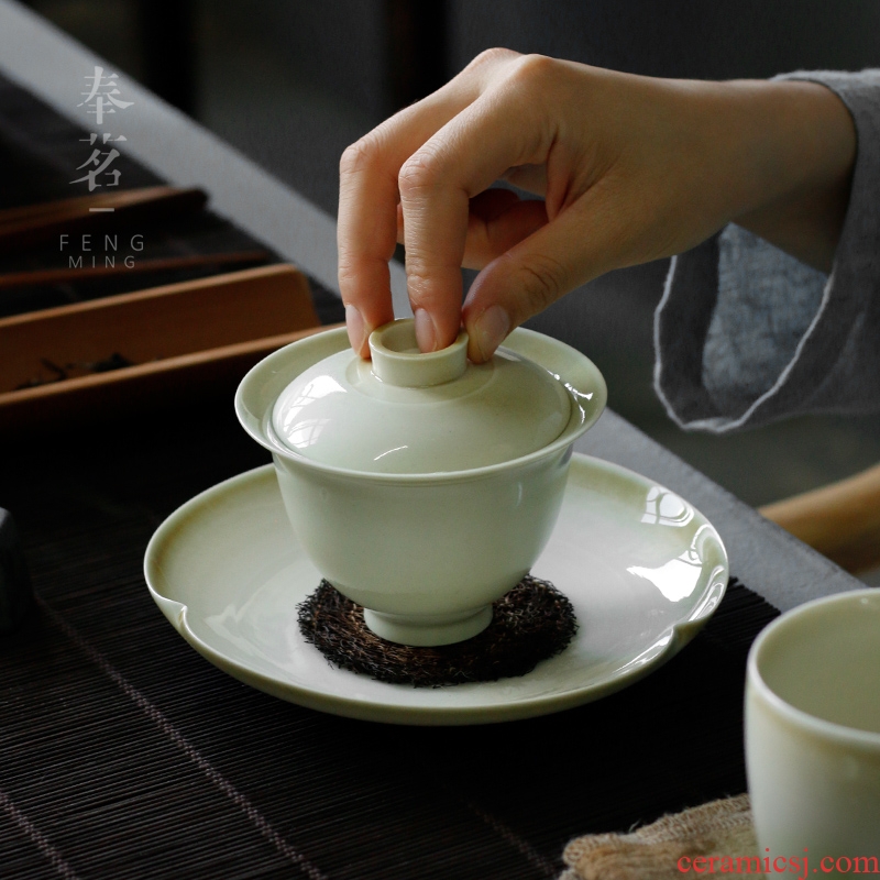Serve tea plant ash glaze bowl is pure manual tureen kung fu tea sets ceramic dry mercifully three to make tea cup