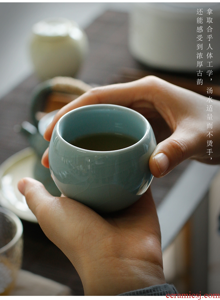 Serve tea coarse pottery teacup five ancient jun porcelain Japanese five lines of sample tea cup cup up kung fu suit individual cup
