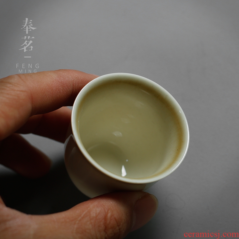 Serve tea cups household ceramics kung fu sample tea cup manually kiln plant ash kung fu tea set archaize masters cup