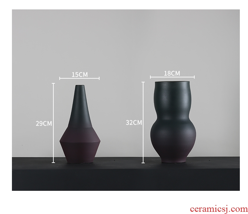 BEST WEST designer ceramic vase furnishing articles example room living room large vase soft light key-2 luxury decoration
