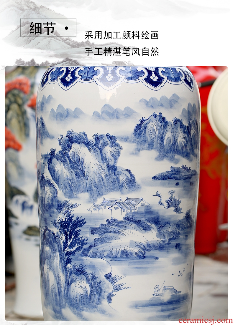 Jingdezhen hand - made porcelain decoration large sitting room of large vase flower arranging hotel opening gift porcelain furnishing articles