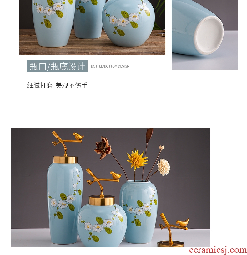 Jingdezhen ceramic furnishing articles contracted sitting room office flower arranging modern creative home decoration porcelain vase