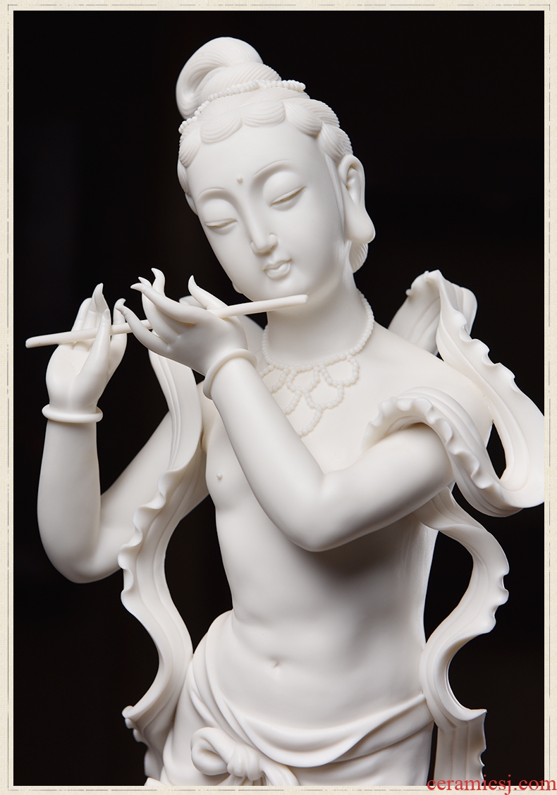 Oriental clay ceramic flying lady furnishing articles dehua white porcelain craft sculpture art/dance D30-19