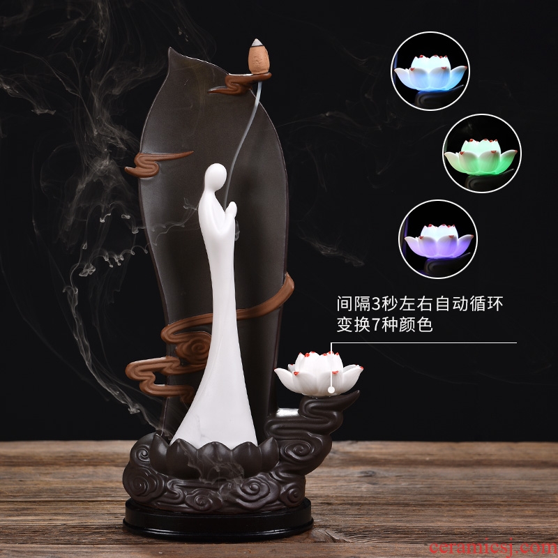 Oriental soil backflow xiang xiang furnace household indoor zen ceramic decoration ideas sitting room porch decoration furnishing articles