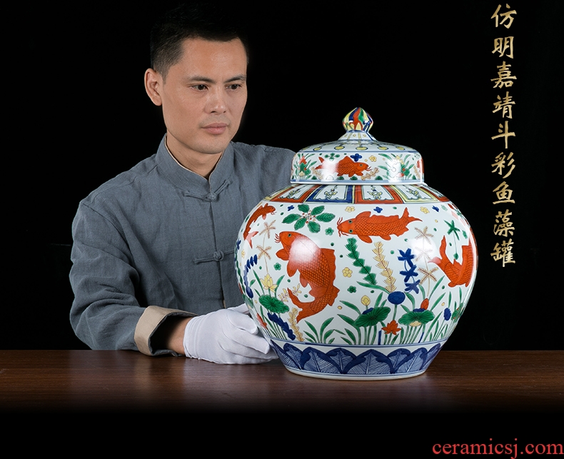 Jingdezhen ceramic vases, antique hand - made landing pastel yellow while the French vase furnishing articles - 576297584683