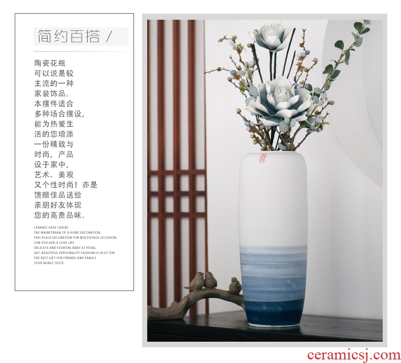 Jingdezhen ceramic vase furnishing articles sitting room hotel TV ark, dried flower arranging flowers large ground porcelain home decoration - 580713670890