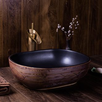 The stage basin oval ceramic lavabo wiredrawing antique household sanitary toilet toilet art basin sinks