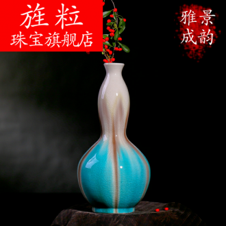 Continuous grain color glaze up porcelain vase when modern ShangBing crack glaze up vase furnishing articles flowers home