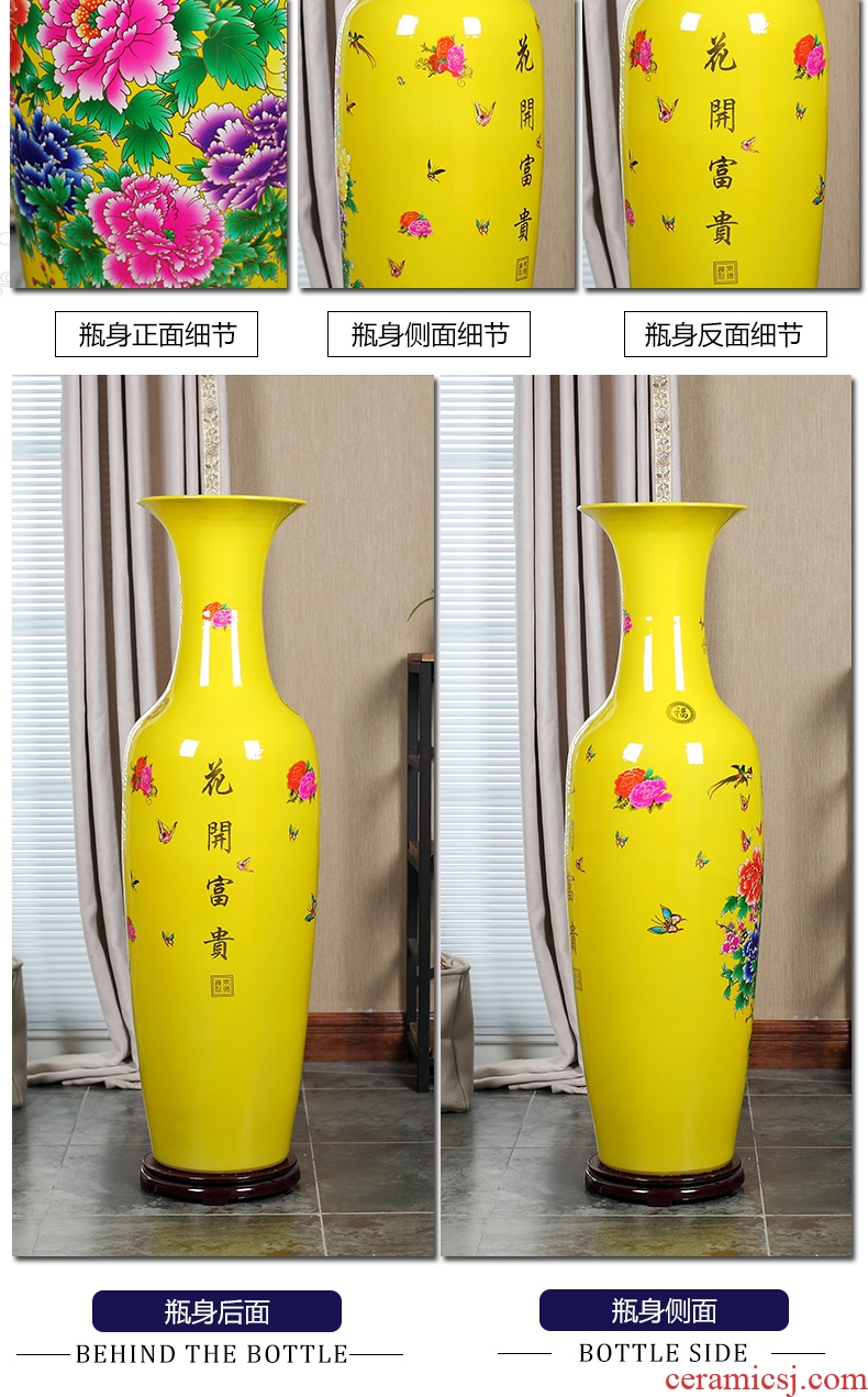Jingdezhen ceramics red bottle gourd vases large new living room TV cabinet decoration of Chinese style household furnishing articles - 555755421559