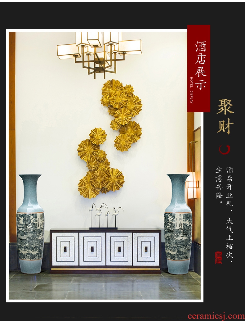 Jingdezhen creative art of I and contracted dried flowers flower arrangement of large ceramic vases, soft outfit example room decoration - 599068870482