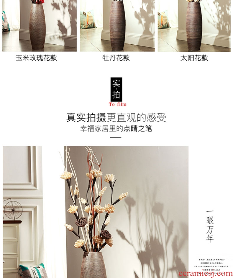 Be born big ceramic vase Chinese style restoring ancient ways furnishing articles sitting room hotel lobby up household soft adornment flower arranging device - 600118891644