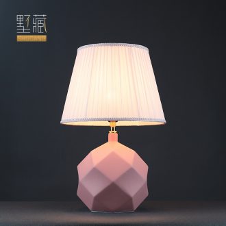 Light and decoration ceramics lamp lamp decoration art contracted and I American desk lamp of bedroom the head of a bed creative sitting room lamps and lanterns