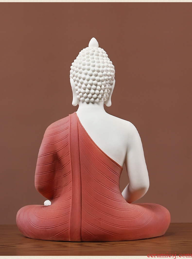Oriental clay ceramic Thai Buddha its handicraft Chinese zen center hotel high - end interior furnishing articles for Buddha