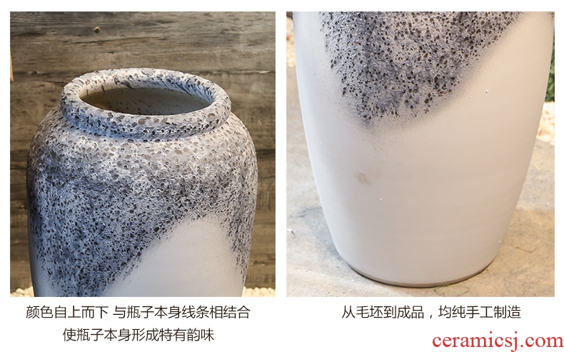 Blue and white porcelain of jingdezhen ceramics landing big vase sitting room adornment is placed hand - made ceramic vase furnishing articles - 585332109676