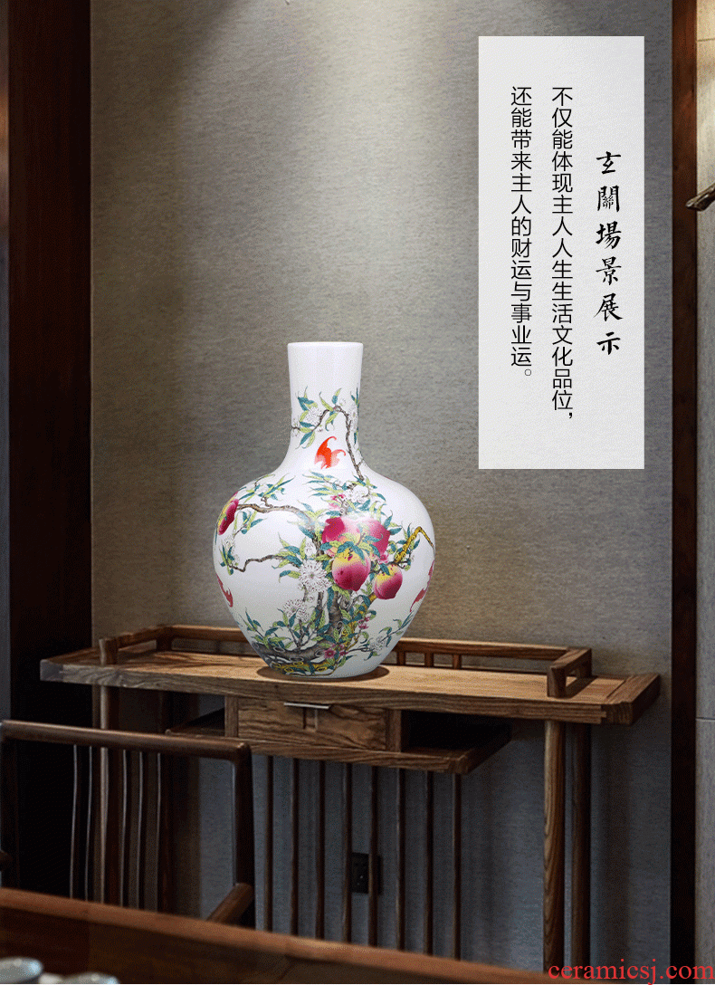 Better sealed up with archaize sitting room of new Chinese style ceramic furnishing articles large sitting room jingdezhen porcelain of goddess of mercy bottle vase household - 592129815241