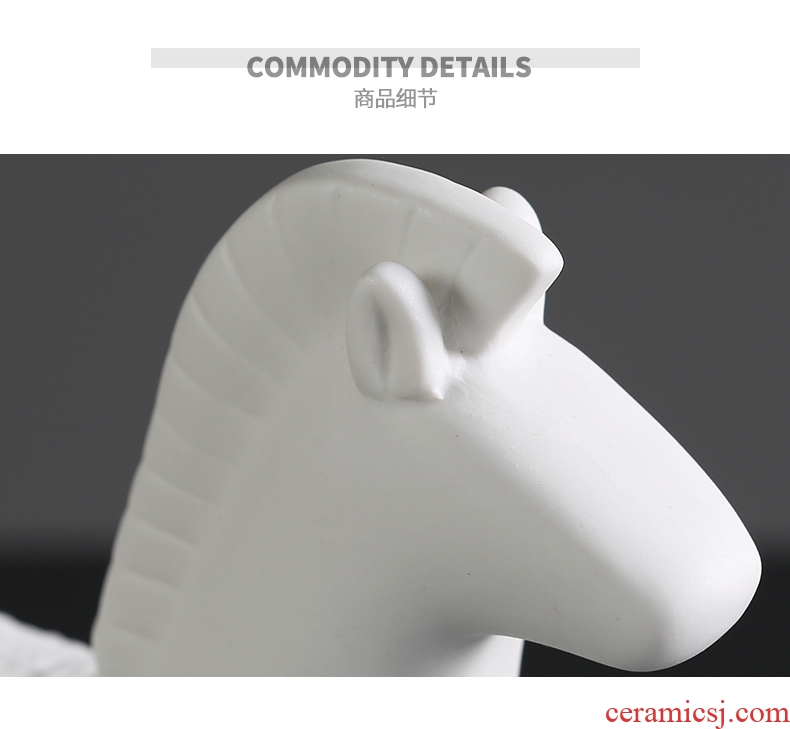 Creative ceramic pony furnishing articles biscuit firing contemporary and contracted home sitting room ark adornment cute desktop small ornament