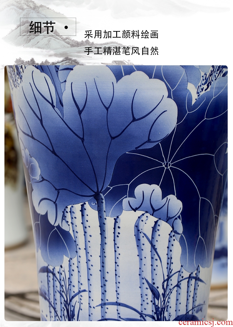 Jingdezhen blue and white porcelain from year to year for ceramic vase of large living room opening large furnishing articles housewarming gift