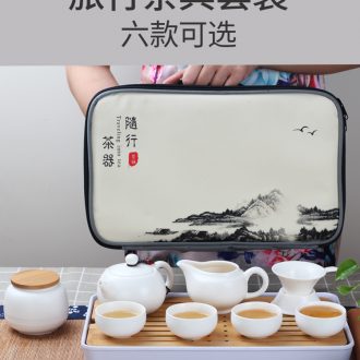 Travel kung fu tea set porcelain crack cup home your up with a pot of 22 man is suing portable bag in ceramics
