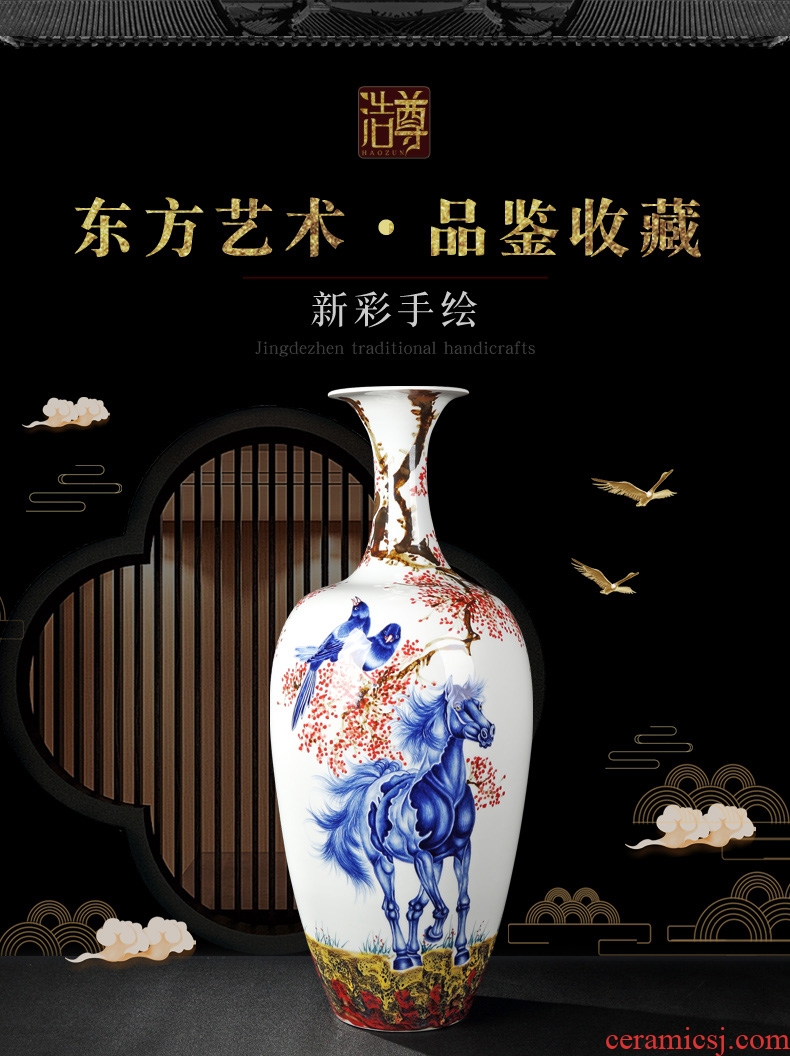 Chinese vase floral inserted dried flower implement hotel villa large landing, the sitting room porch household ceramics restoring ancient ways furnishing articles - 598510526285