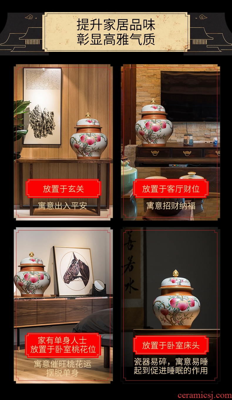Jingdezhen ceramics hand - made ground vase furnishing articles large new Chinese style household living room TV cabinet decoration - 598579364327