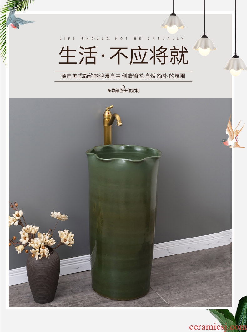Basin of Chinese style restoring ancient ways ceramic pillar floor one outdoor patio lavatory toilet lavabo