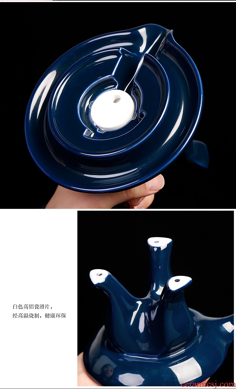Stone mill lazy tea set semi automatic teapot tea to prevent hot creative household ceramics kung fu tea cups
