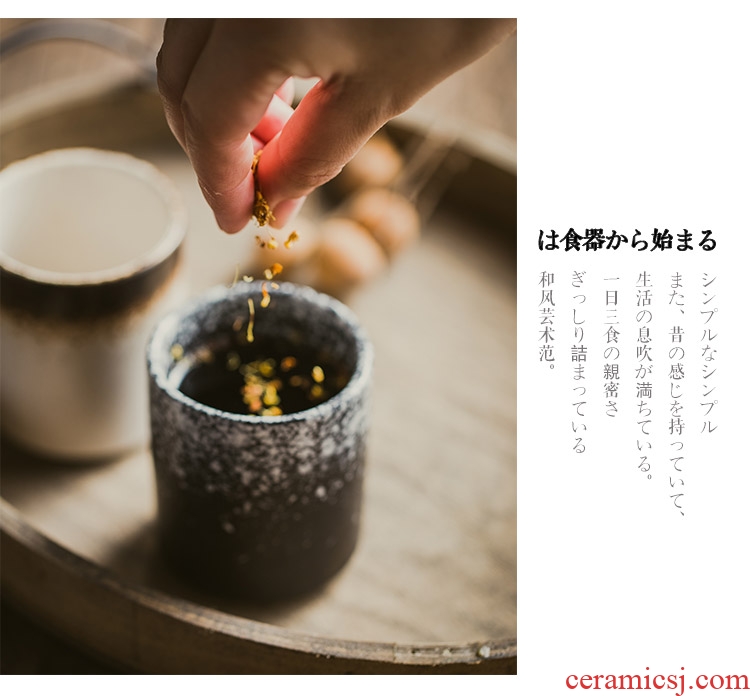 Japanese household ceramic cup cuisine glass restore ancient ways small glass clear glass flower cups coarse pottery small cups
