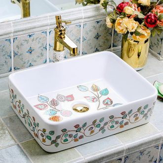 Square ceramic household European toilet stage basin washing a face creative art that defend bath, the bathroom sink basin