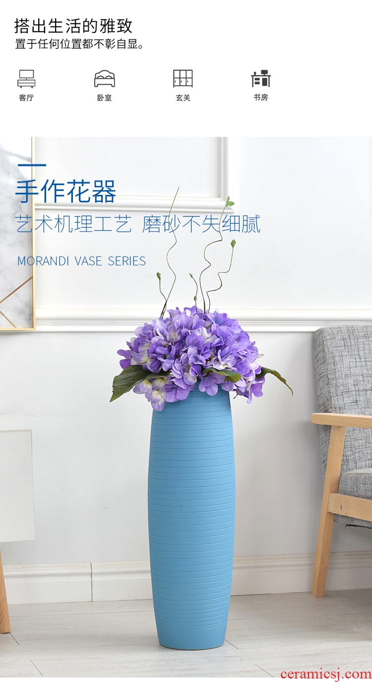 Jingdezhen blue and white porcelain ceramic vase large three - piece suit of new Chinese style furnishing articles wine accessories flower arrangement sitting room - 603851330615