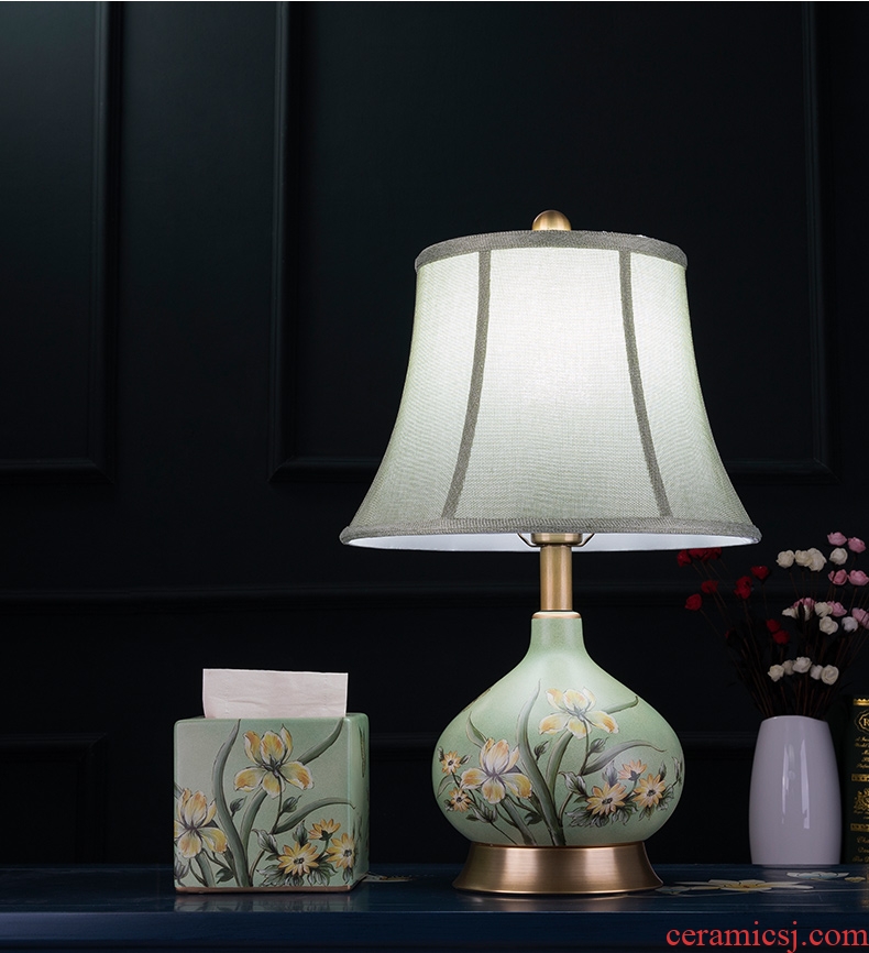 Lamp act the role ofing supporting tissue boxes exquisite decorative pattern desktop furnishing articles furnishing articles American ceramics art restores ancient ways hand - made ornaments