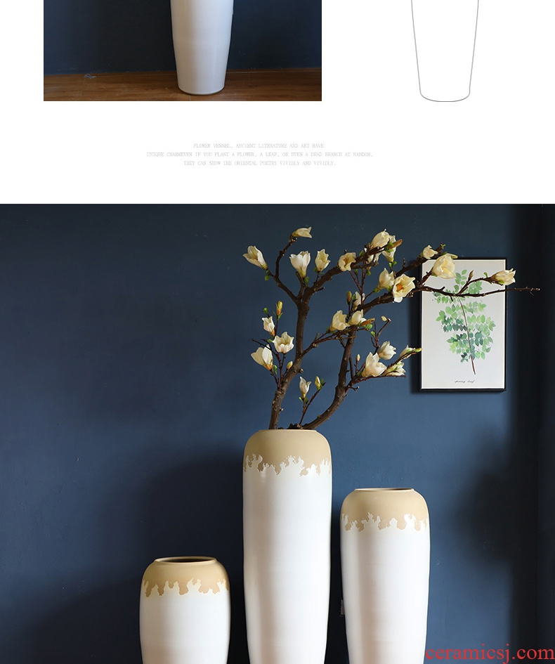 Large vases, I and contracted sitting room flower arranging flowers white thick some ceramic pot home decoration ceramic furnishing articles