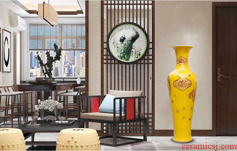 Large three - piece suit of jingdezhen ceramics vase home furnishing articles new Chinese flower arranging rich ancient frame sitting room adornment - 591840461621
