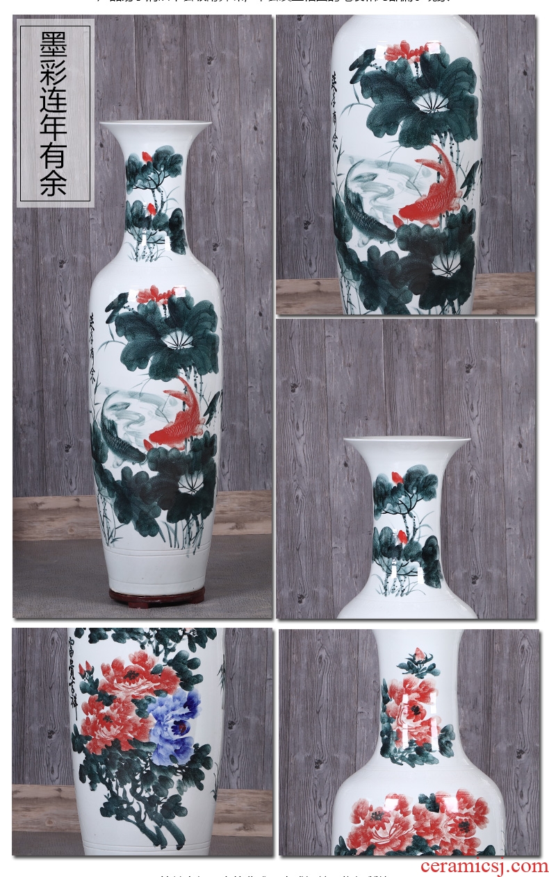 Jingdezhen ceramics vase archaize principal enamel pastel color six surface painting of flowers and collect crafts decorative - 566960082364