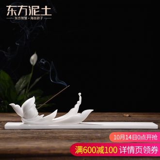 Oriental clay ceramic and lotus incense inserted zen joss stick sandalwood household interior there are furnishing articles yipin the qing lotus