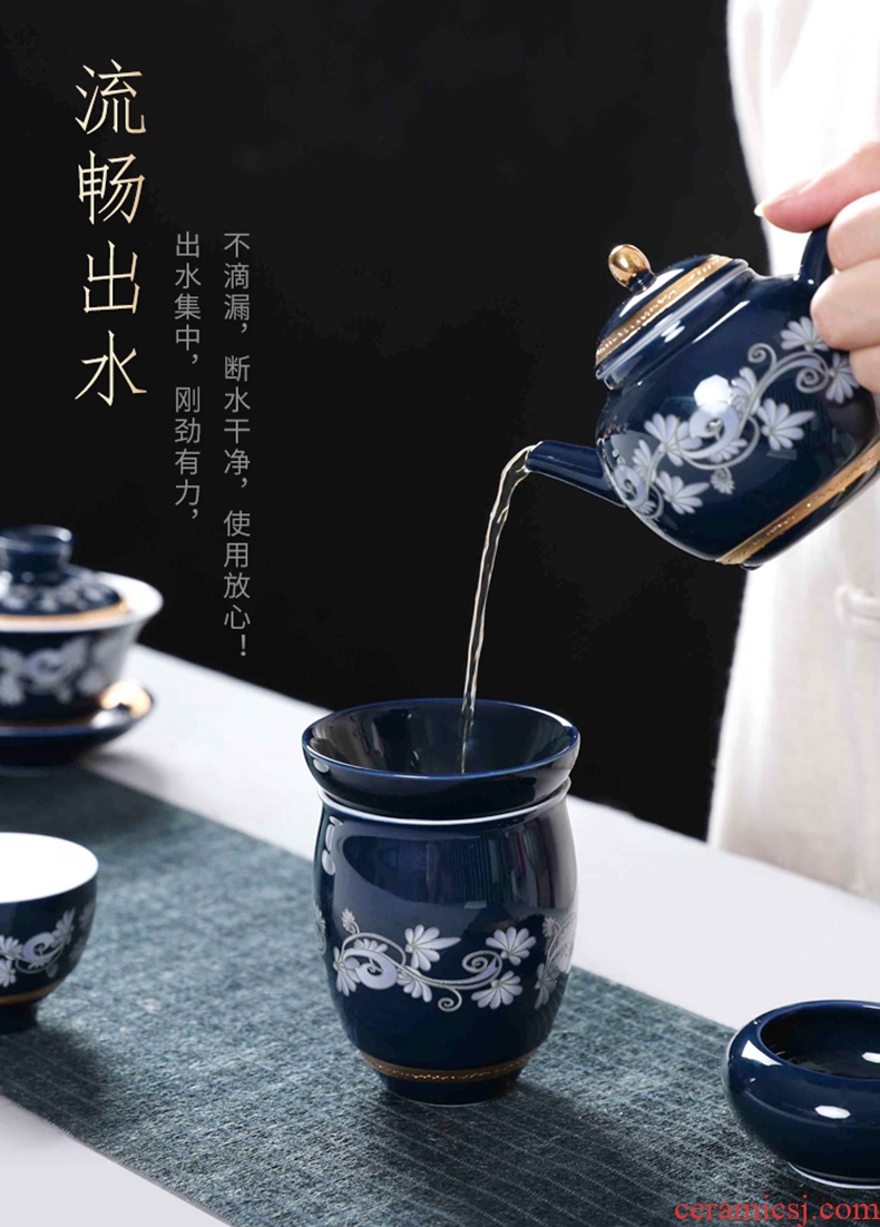 Imperial springs, fuels the teapot with manual small teapot tea exchanger with the ceramics filter single pot of kung fu tea set Chinese style