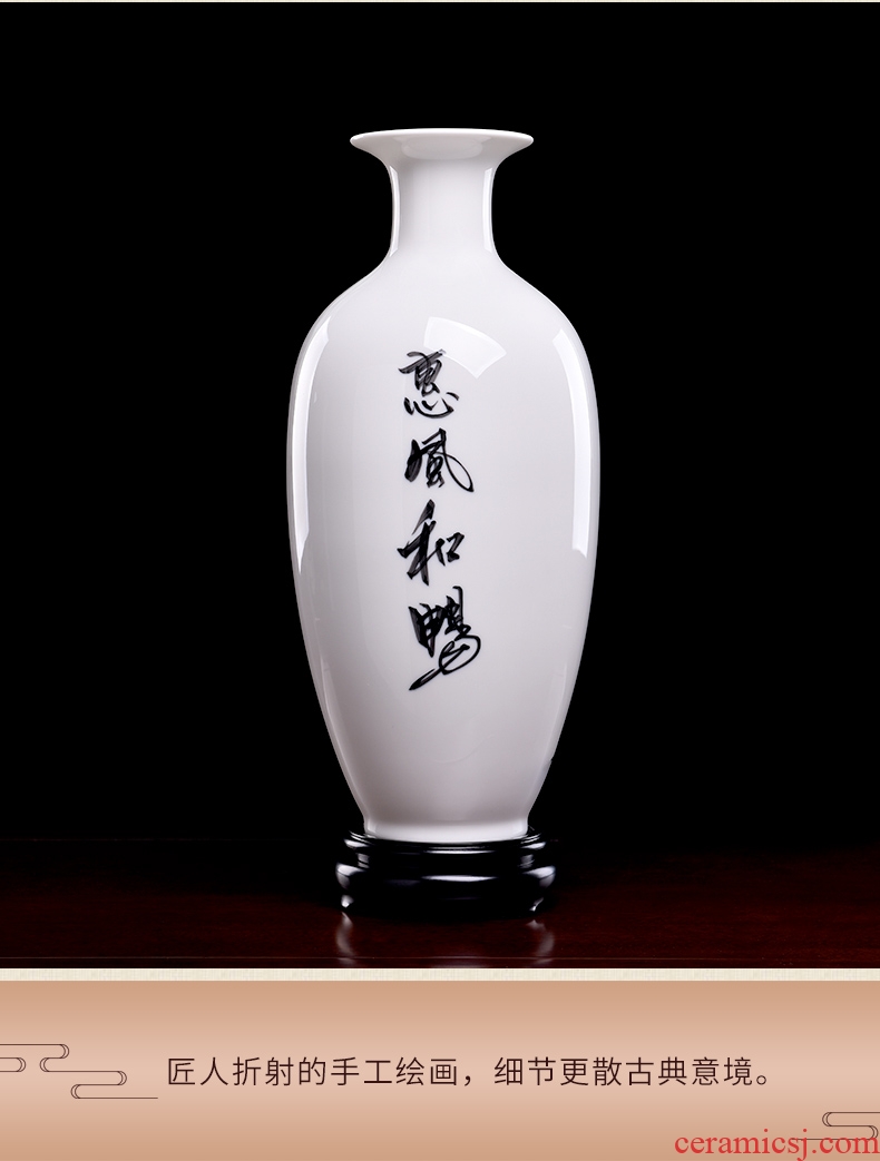Light DEVY modern key-2 luxury jingdezhen ceramic vase hydroponic furnishing articles new Chinese flower arrangement sitting room hand big vase - 601551170917