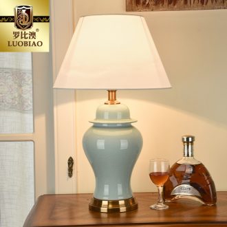 Robbie Macao American desk lamp bedroom the head of a bed lamp adjustable simple ideas warm warm light ceramic desk lamp of the remote control