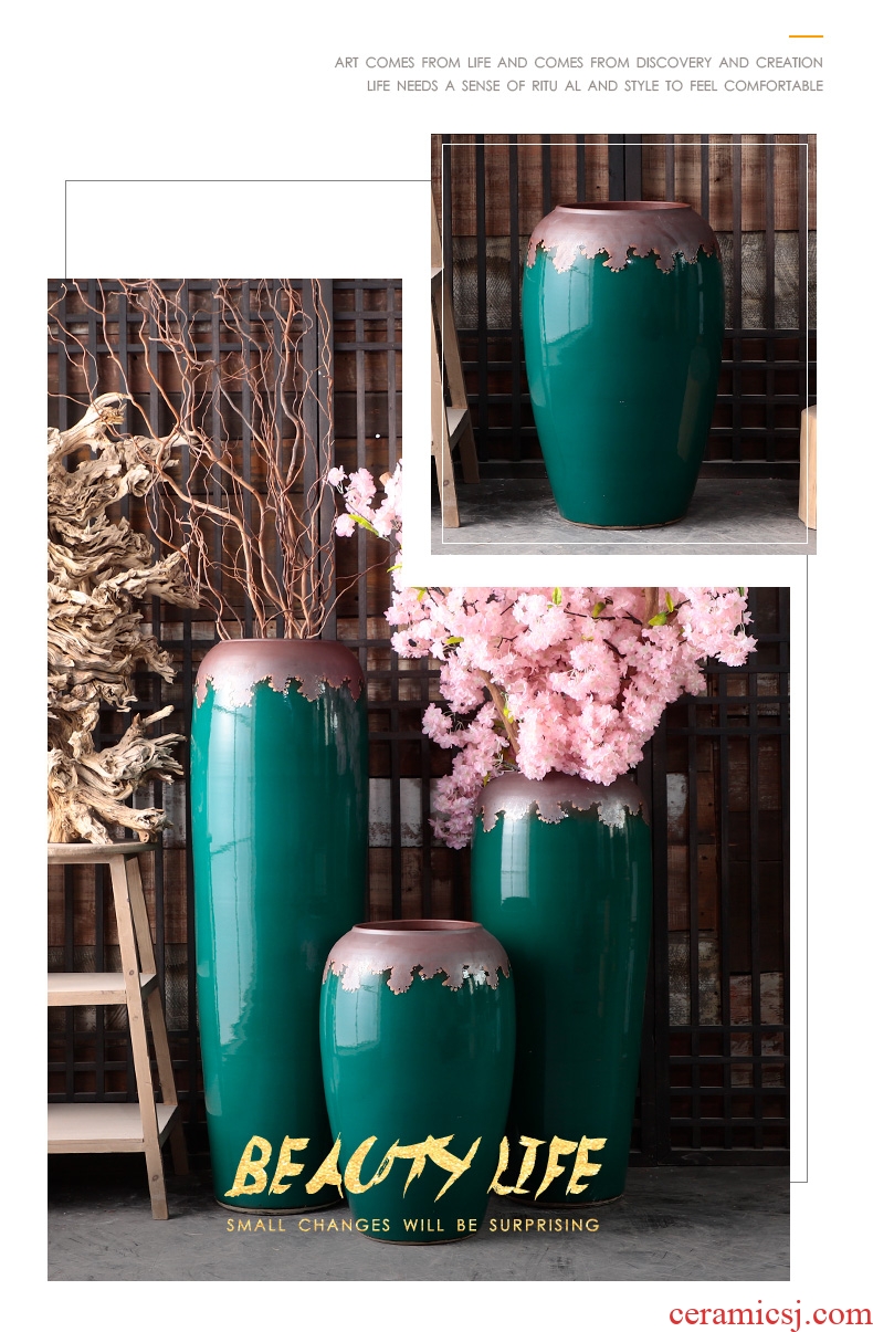 Jingdezhen ceramics vase landing large new Chinese style household gift flower arrangement sitting room adornment TV ark, furnishing articles - 595956484538