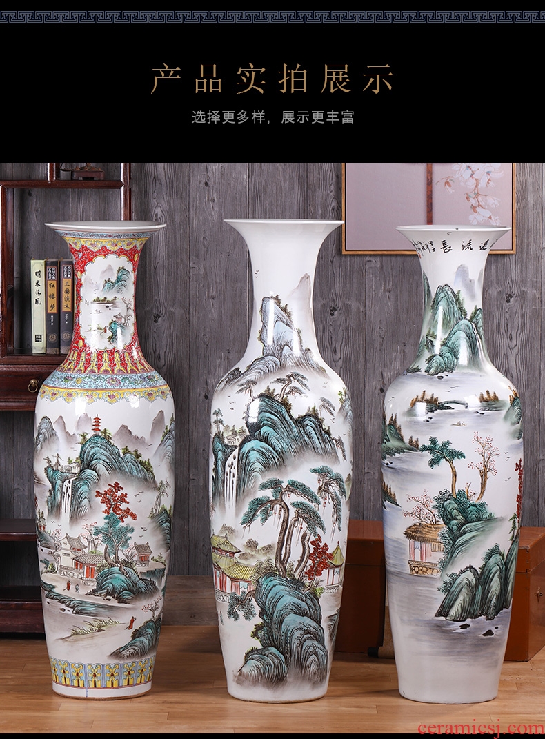 Ground vase large white living room the dried flower art I household coarse pottery Chinese ceramic POTS villa furnishing articles - 594311202567