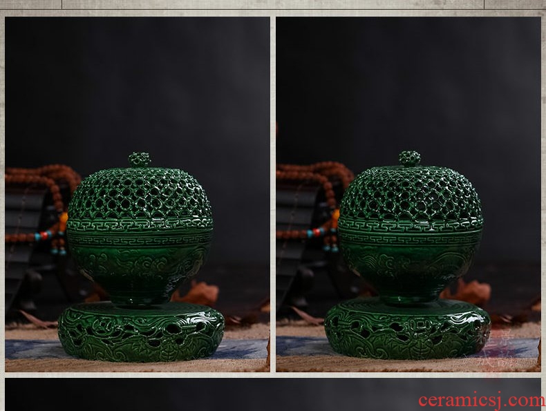 Continuous large grain of jingdezhen ceramics smoked censer sink the present household dish lie sandalwood aloes incense buner
