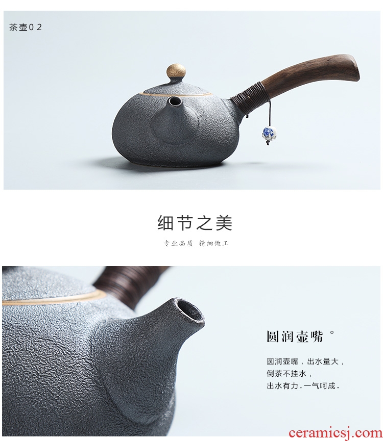 Side as the of your up kung fu tea set ceramic teapot single pot of ebony handle Side filtration pot of the pot of single pot