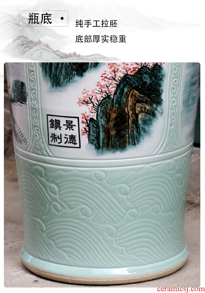 New Chinese jingdezhen sitting room of large vase ceramic arts and crafts flower arranging, hand-painted decorative carving furnishing articles