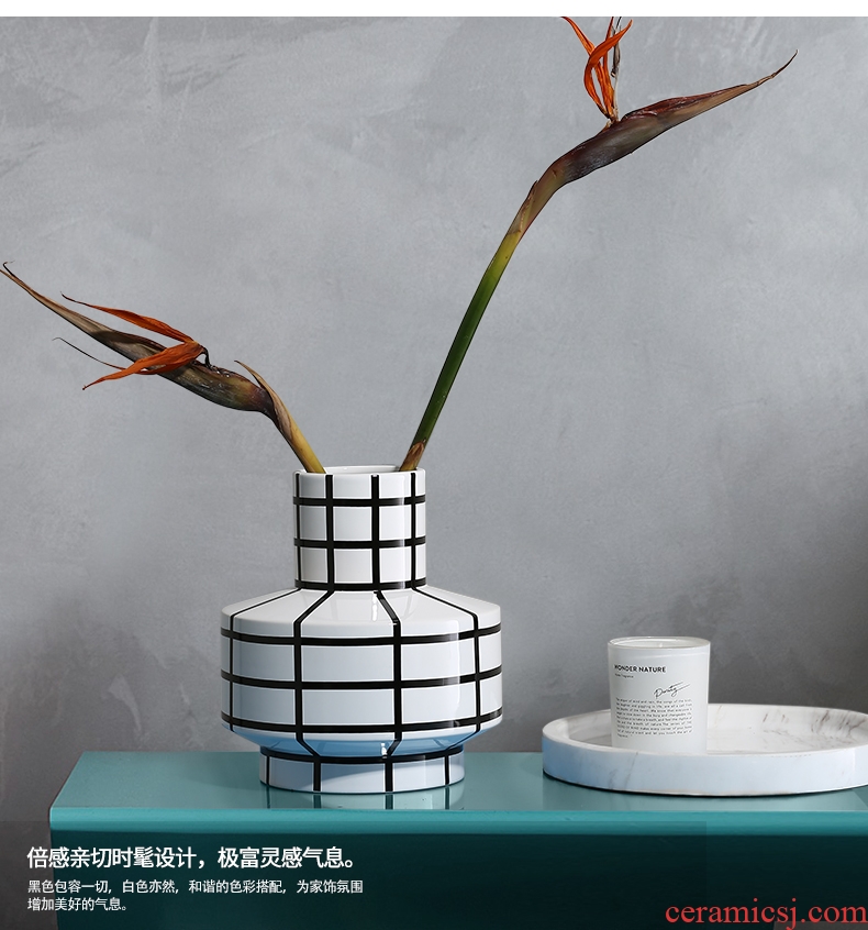 BEST WEST designer ceramic creative furnishing articles of new Chinese style living room decoration vase vase, light and decoration