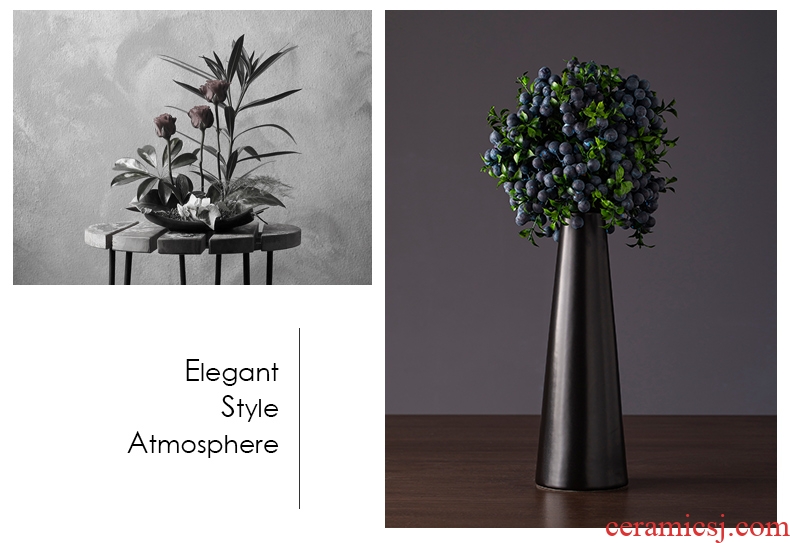 Jingdezhen ceramic vase simple retro black sitting room porch TV ark, home furnishing articles new decorative vase