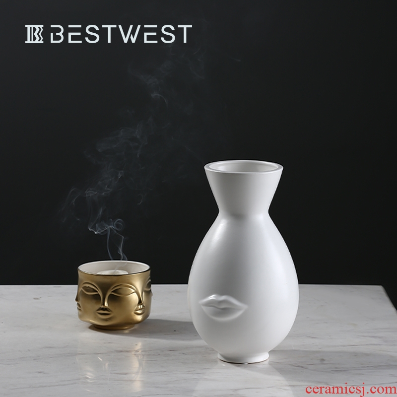 BEST WEST of new Chinese style furnishing articles example room sitting room ark face vase ceramics soft adornment ornament