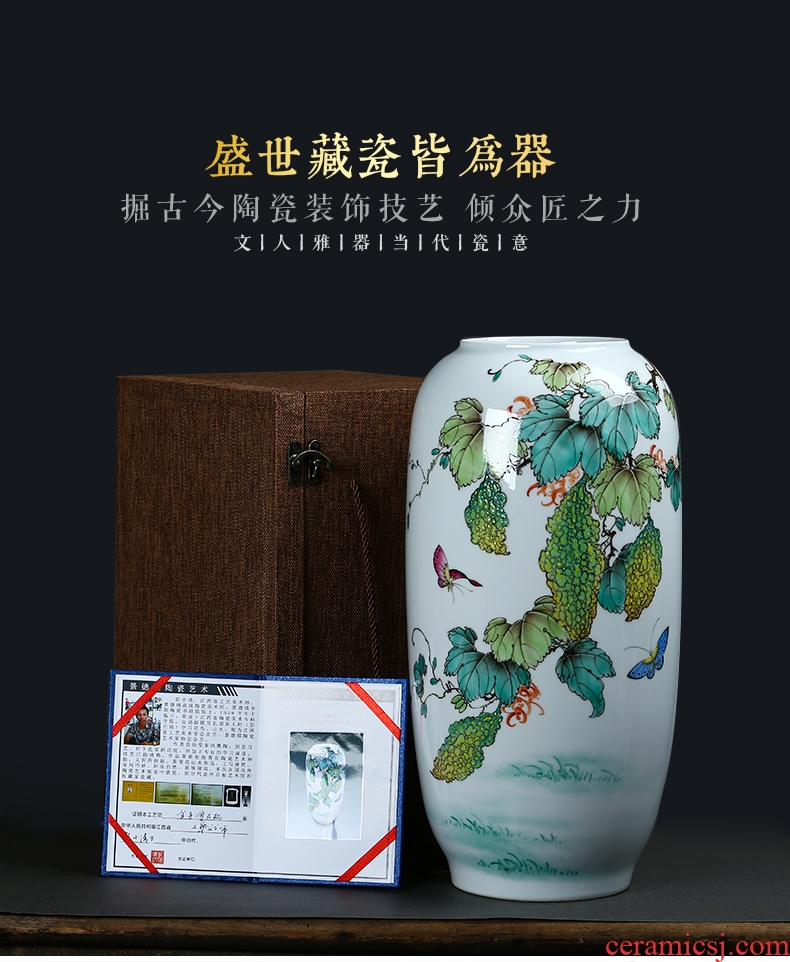 The Qing qianlong vase of blue and white porcelain of jingdezhen ceramics sitting room of Chinese style household flower adornment handicraft furnishing articles - 606443511735