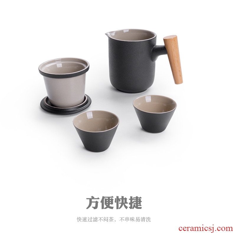 Ceramic crack cup tea set a second pot two cups of kung fu portable is suing travel to receive the custom logo