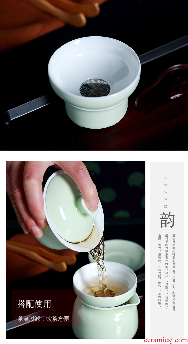 DH jingdezhen tea sets kung fu tea cups sniff ceramic cups tureen household teapot small cups