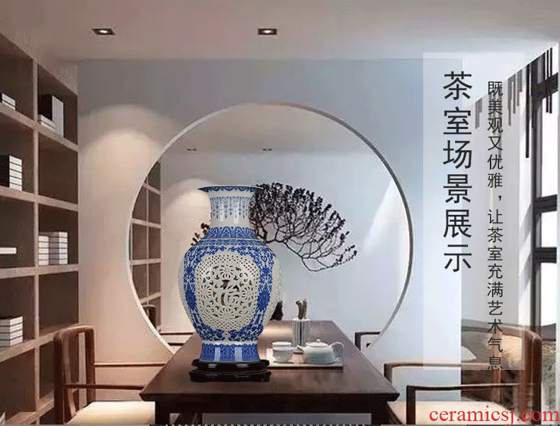 Jingdezhen ceramics vase famous hand - made tree Chinese rich ancient frame furnishing articles home decoration large sitting room - 525150653583